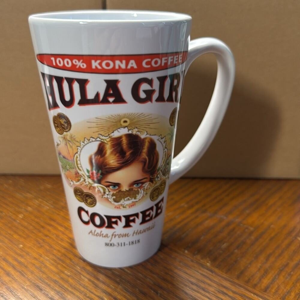 NWT Hula Girl Coffee Hawaii White Latte Coffee Mug 17 Ounces - Picture 3 of 6